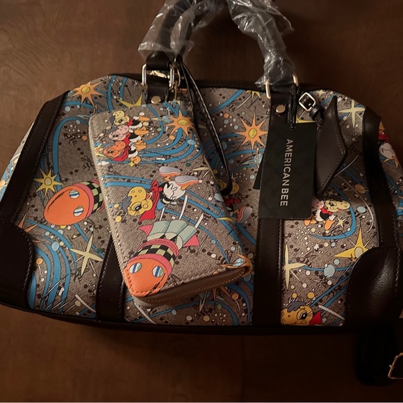 NWT RARE 2pc American Bee Shoulder / hand bag with WALLET - Picture 3 of 6